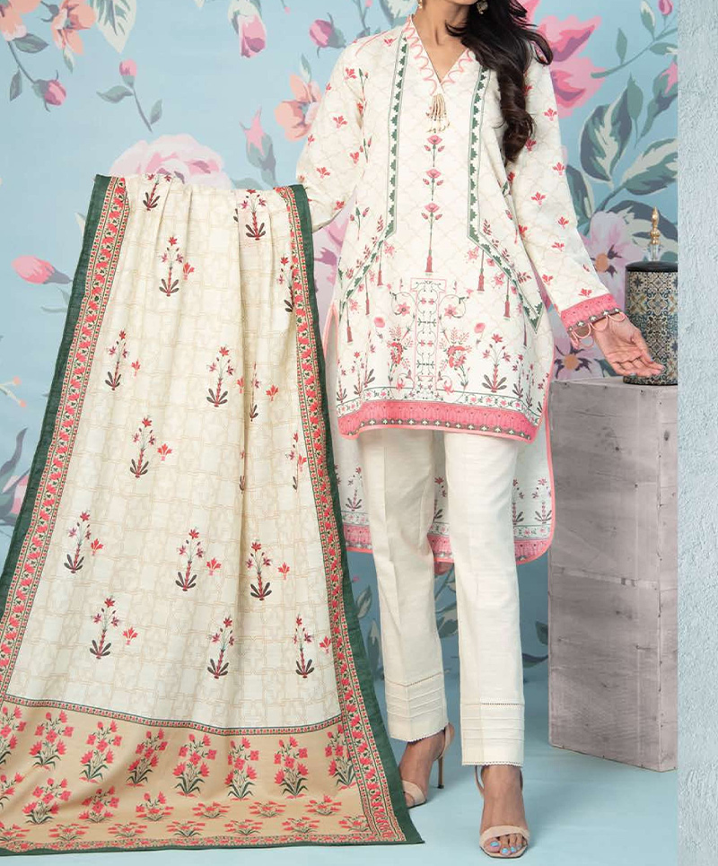 Haya Printed 3 Piece Unstitched Suit