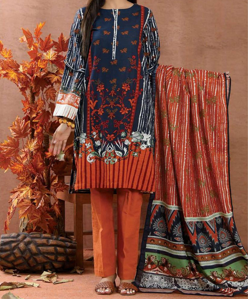 Haya Printed 3 Piece Unstitched Suit